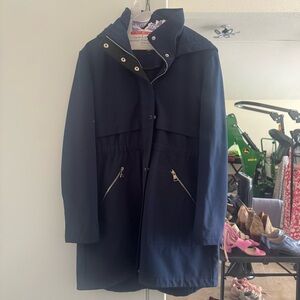 Karl Lagerfeld Navy Hooded Rain Jacket